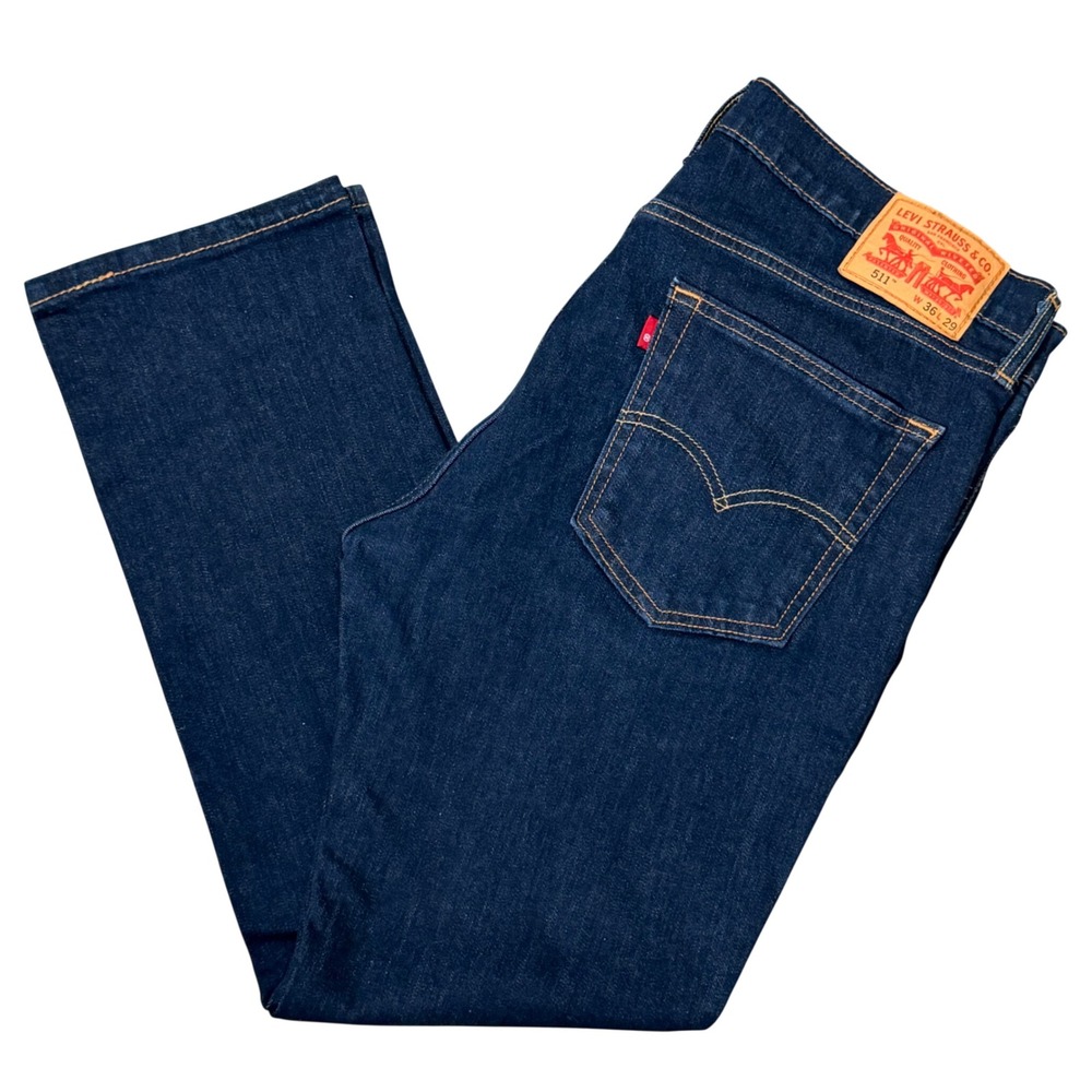 Levi's 511 Slim Fit Dark Wash Denim Jeans Mens 36x29 NWOT- Slim Leg Clean Jeans